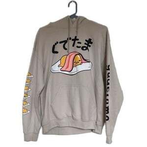 Sanrio Gudetama The Lazy Egg Graphic Hoodie Hooded Pullover Sweatshirt Size M